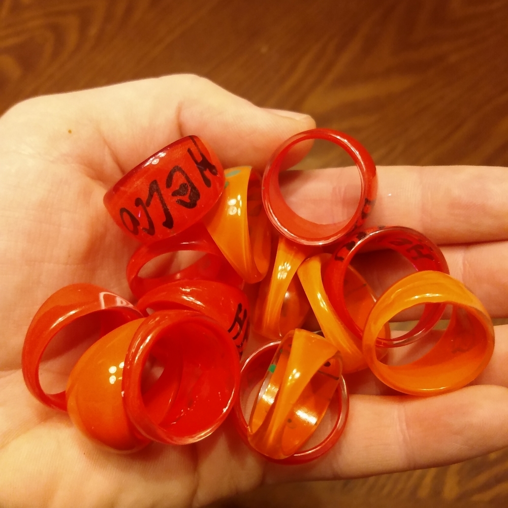 Orange/Red Acrylic Rings
